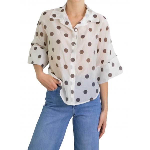 Camicia manica corta con pois